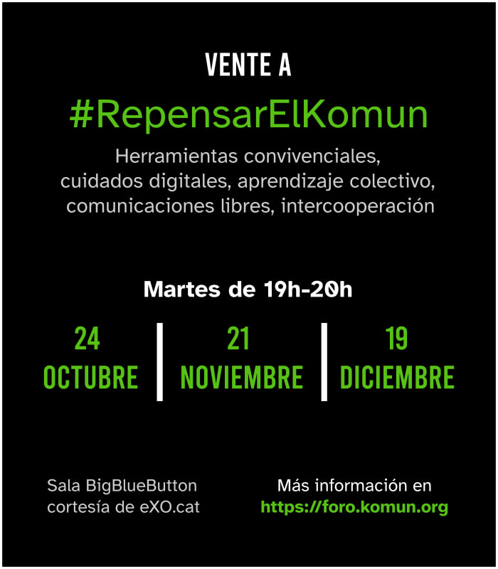 Cartel sobre #RepensarElKomun