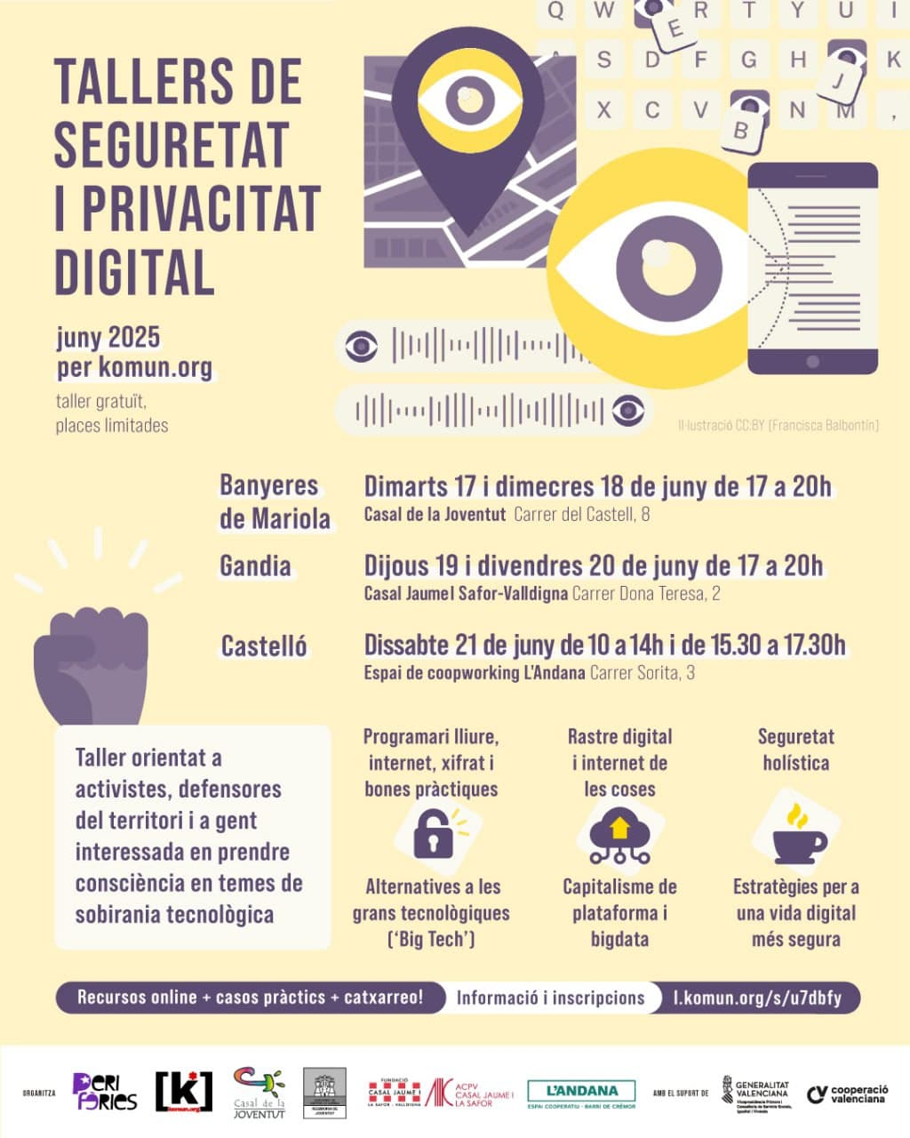 Cartell dels Tallers de Seguretat i Privacitat Digital