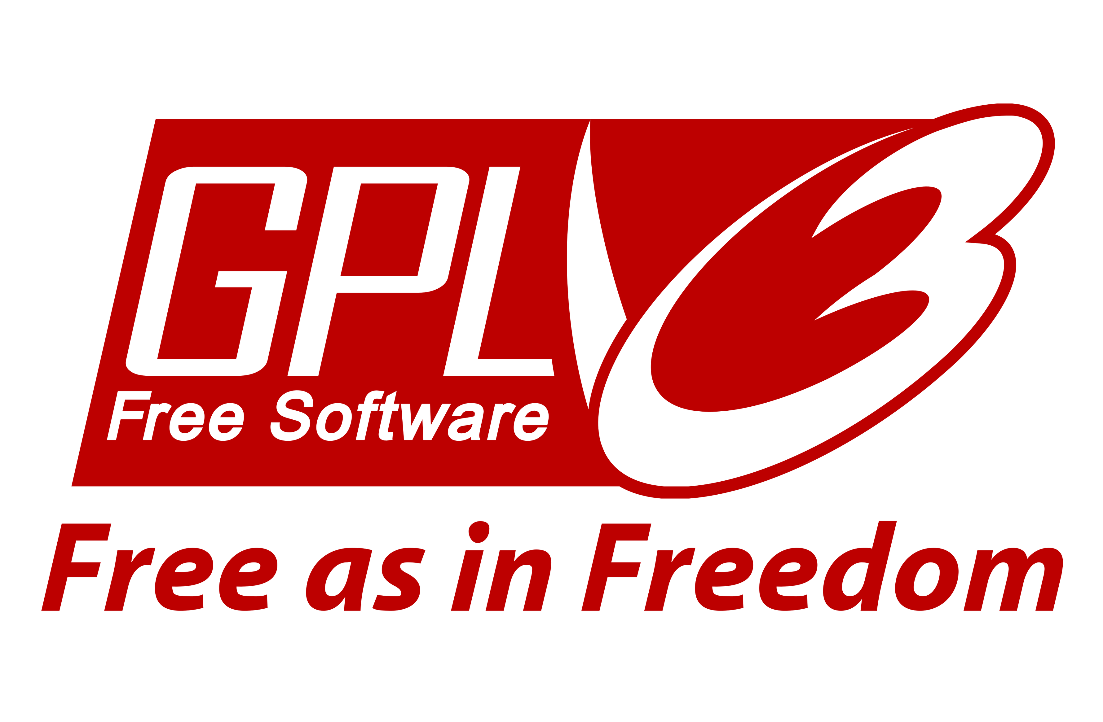 GPL version 3 logo, including 'free as in freedom' below it